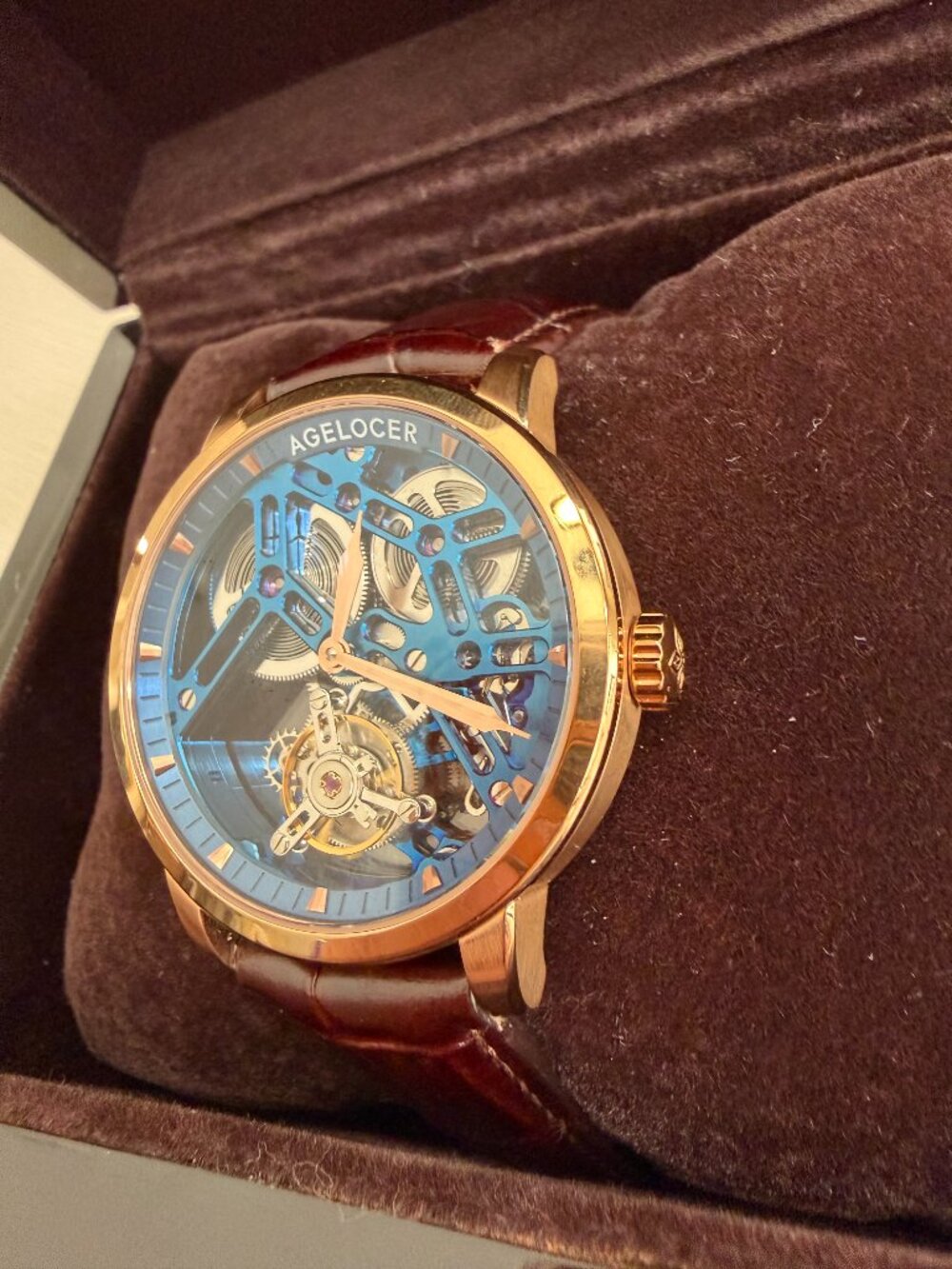 AGELOCER Men's Automatic Skeletonized Tourbillon Watch, Sapphire Crystal, 50M WR - Picture 2 of 4